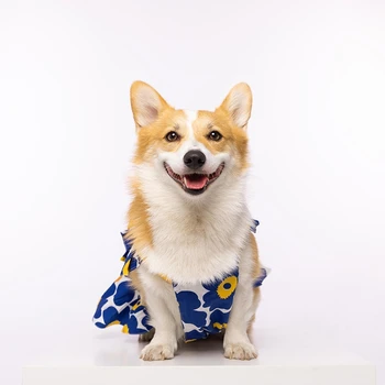 יוקרה מחמד כלב קורגי הקיץ פרח להתלבש בגדים קטן בינוני כלבי בולדוג צרפתי צ ' יוואווה שנאוצר יורקי לפוג קורגי FHC06 התמונה