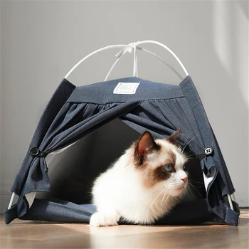 חתול אוהל בית קל-נאספו בקיץ האוהל חתול הבית מיטת חתול אוהל פרימיום מרקם קיץ אוהל חתול מיטות הביתה התמונה