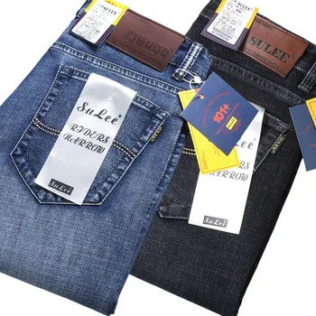 האביב החדש ג ' ינס של גברים חופשי וישר באמצע גבוהה המותניים עסקי מזדמן סרבל מכנסיים התמונה