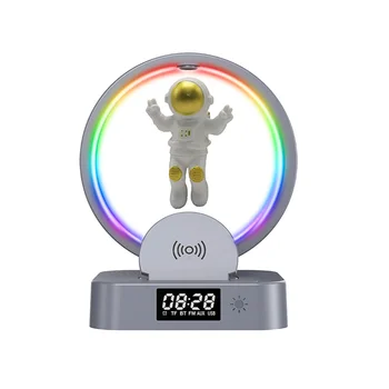 מגנטי מרחף באוויר Bluetooth רמקול אלחוטי צף אסטרונאוט רמקולים תיבת תהודה עם אור LED מטען אלחוטי התמונה