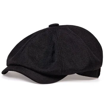 אופנה גברית כומתה כתב כובע קלאסי בסגנון מערבי כותנה שטוח קצה מתכוונן כובע הברט הוא באיכות טובה מאוד A3315 התמונה