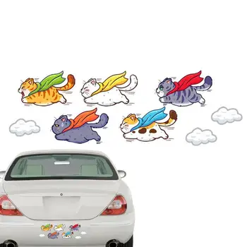 המכונית חתול מדבקות דבק עצמי שריטה כיסוי חתול מצחיק מדבקות לרכב מראה אחורית במחשב קישוטים בעלי חיים חמודים מדבקות על התמונה