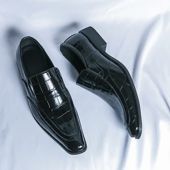 גברים אמיתיים נעלי עור משתה חתונה נעליים המשרד עסקי גברים נעלי אירוע רשמי של גברים נעליים מזדמנים הצביע נעליים התמונה