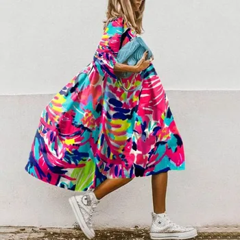 אפריקה שמלות לנשים 2023 החדש אפריקה בגדים דאשיקי פרח הדפסה אנקרה שמלות Bazin מסורתי החלוק אפריקה השמלה התמונה