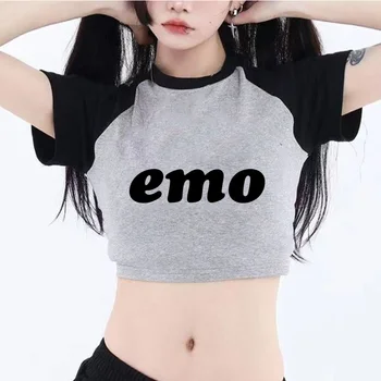 emo אופנה קוריאנית yk2 fairycore גזורה אישה וינטג ' חמודה 2000 אופנת רחוב חולצות התמונה