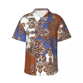 פייזלי 3d הדפסה חולצת הוואי גברים בגדים רופפים לנשימה של גברים חולצות קיץ זכר חולצה גברית בגדים שרוול קצר התמונה