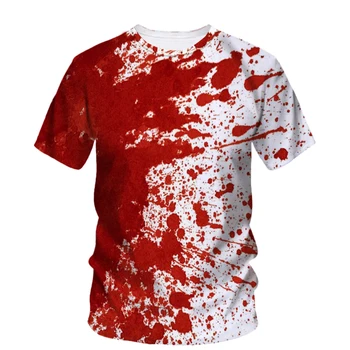 ליל כל הקדושים היפ הופ אימה דם 3d מודפס קיץ חולצת הטריקו של הגברים אופנה יצירתי פרימיום שרוול קצר או הצוואר מגמה חופשי העליון 6xl התמונה