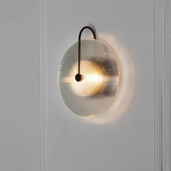 מקורה סקנדינבי מודרני מינימליסטי פמוט קיר מנורה יצירתי זכוכית יוקרה האור בסלון ליד המיטה LED השינה ספה עיצוב הבית התמונה
