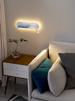 חכם טעינה אלחוטית השינה מנורת קיר, סלון, ספה, זמן LED החדר התמונה