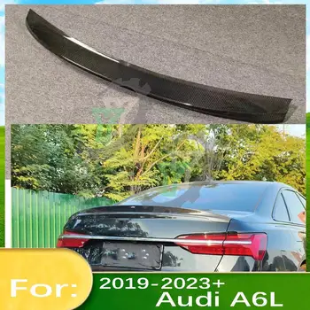 עבור אאודי A6/A6L 2019-2023 TFSI נכון סיבי פחמן אחורי לרכב גג תא המטען ספוילר השפה חלון כנף Allroad אוונט Unserviceable！！！ התמונה